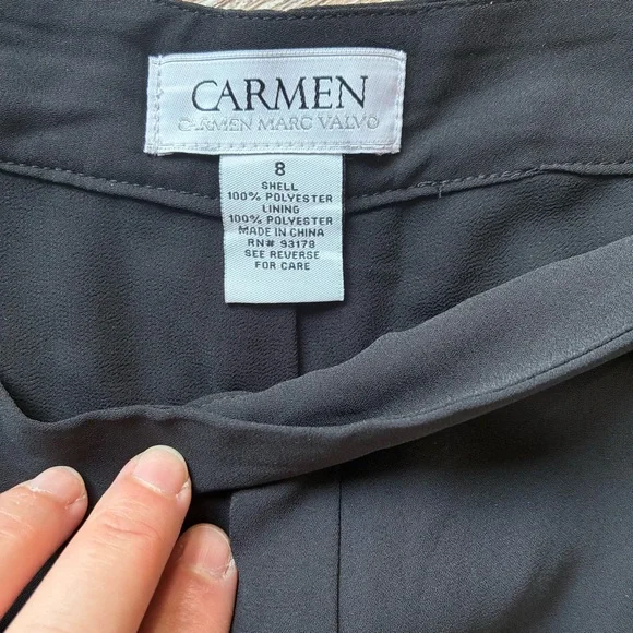 CARMEN MARC VALVO Black Wide Leg pants size 8 - Picture 6 of 7